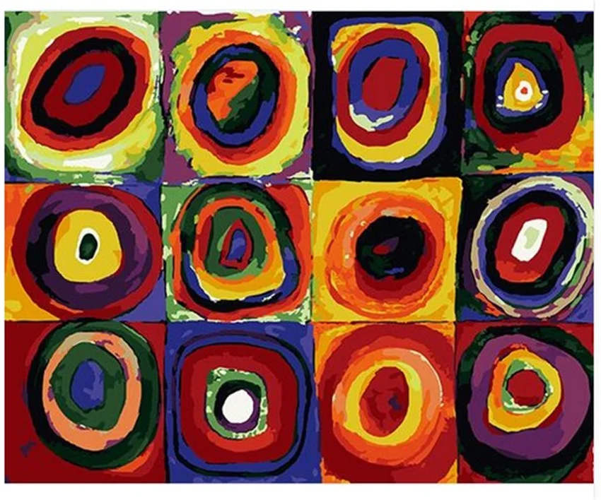 

DIY Digital Painting By Numbers Concentric circle oil painting mural Kits Coloring Wall Art Picture Gift frameless