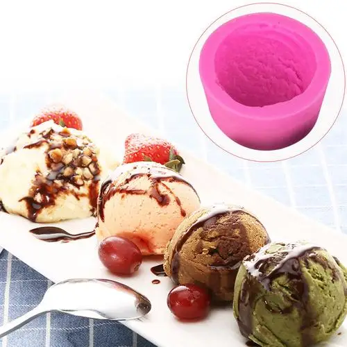 3D мороженое мяч силиконовая форма льда леденец плесень помадка торт плесень мусс Шоколадные украшения случайный цвет кухня выпечки инструменты