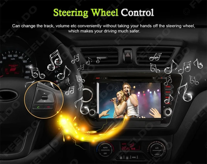Sale FEELDO 8" inch Android 6.0 (64bit) DDR3 2G/32G/4G LTE Octa Core Car DVD GPS Radio Head Unit For KIA K2 Rio 2011~2012 18