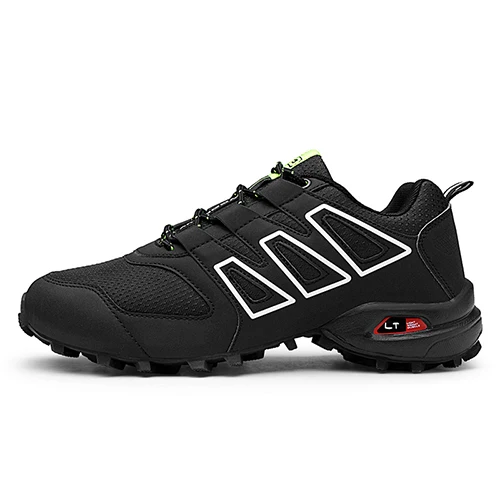 Беговые Нескользящие мужские треккинговые ботинки, носимая уличная спортивная обувь размера плюс 47, альпинистская обувь, мужские кроссовки - Цвет: Черный