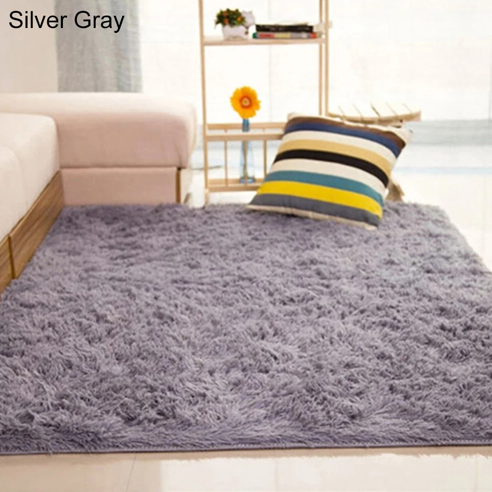 1pc Floor Carpet Mat Soft Anti-Skid Rug Rectangle Area Rug For Home Living Room Bedroom Home Garden - Цвет: Silver Gray