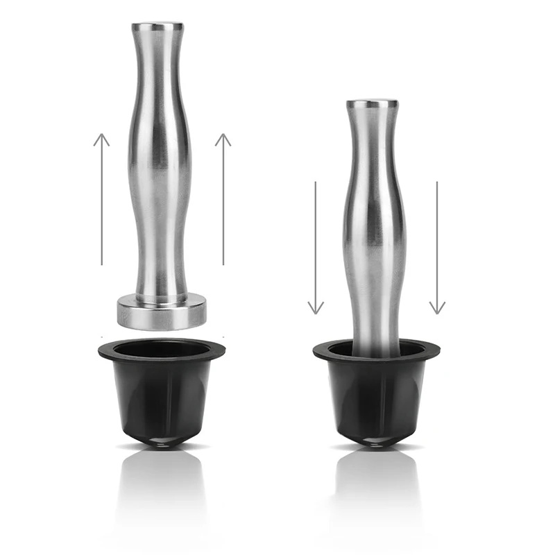 Нержавеющая кофе тампер Pro для Nespresso машина многоразового капсула Pod серебро