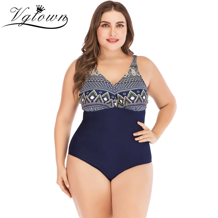 

VGTOWN 2019 New Sexy One Piece Swimsuit Girls Plus Size 6XL Swimwear Women Bikinis Badpak Swim Bathing Suit Women