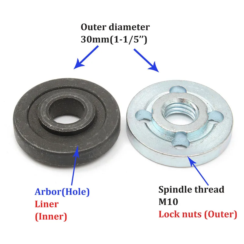 M10 стальной замок гайка внутренняя наружная 1-1/" Набор для Bosch для HITACHI Makita шлифовальные станки Замена Электрический угловой шлифовальный станок