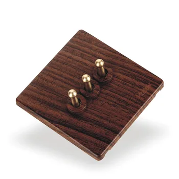 

Home - Wall Switch Socket 86 Wood - Type Paint Retro Switch Three Open Dual Control, PC 220V 10A
