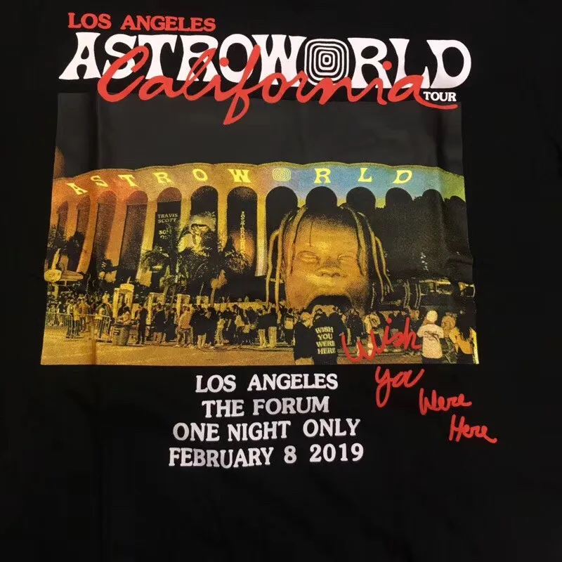 Трэвиса Скотта ASTROWORLD Festival Pop Up футболка для мужчин и женщин Топ тройник ASTROWORLD футболки