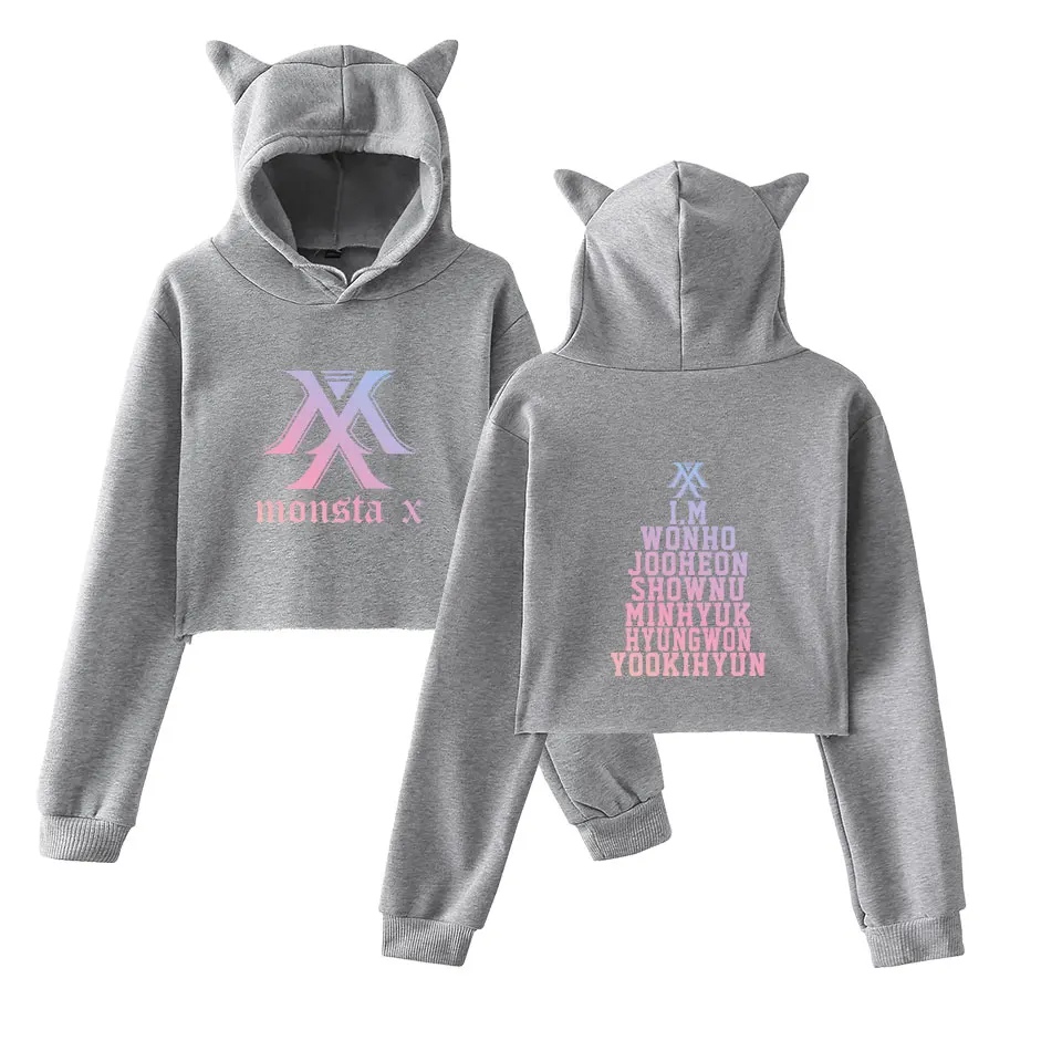  MONSTA X JOOHEON I.M Sweatshirt Cat Ear Hoodies Hip Hop Casual Winter/Autumn Women Clothes College 