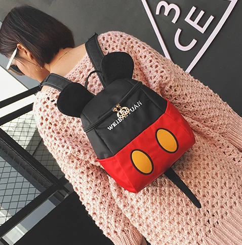 Повседневный Дикий прелестный холщовый рюкзак, новая Корейская версия, тренд мультика Микки Минни, сумка на плечо, Женский мини-рюкзак, школьная сумка - Цвет: 1