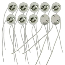 10 шт. Светодиодные ленты Разъем GU10 гнездо для галогенных Керамика освещение, грушевидные лампочки держатель База Разъем провода держатель лампы