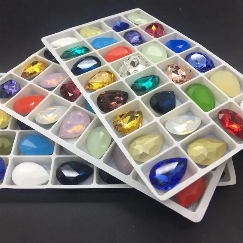 TopStone-Drop-Shape-Glass-Rhinestones-Mix-Colors-Opal-K9-Teardrop-Crystal-Stone-Strass-Diamond-10x14mm-13x18mm