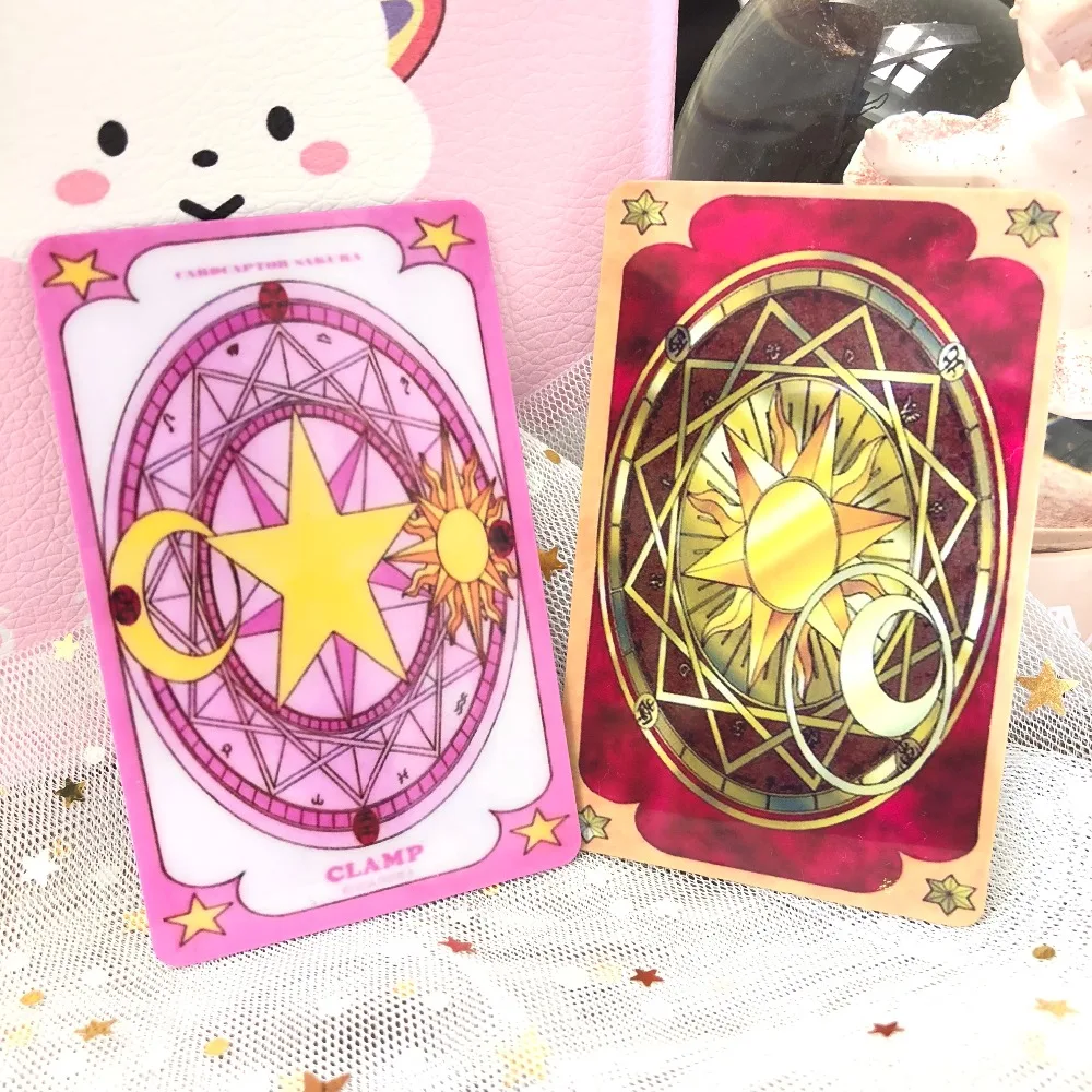 

2pcs/Set Anime Sakura Cardcaptor The Clow Beauty Glossy Key Card Bus Card Magic Circle Stickers Tag Japan Cartoon Toy Paster