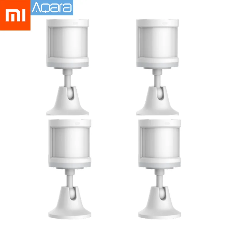 Xiaomi Aqara умный датчик человеческого тела ZigBee беспроводное соединение Встроенный светильник датчик интенсивности s управление приложением работы - Цвет: 4pcs in Pack