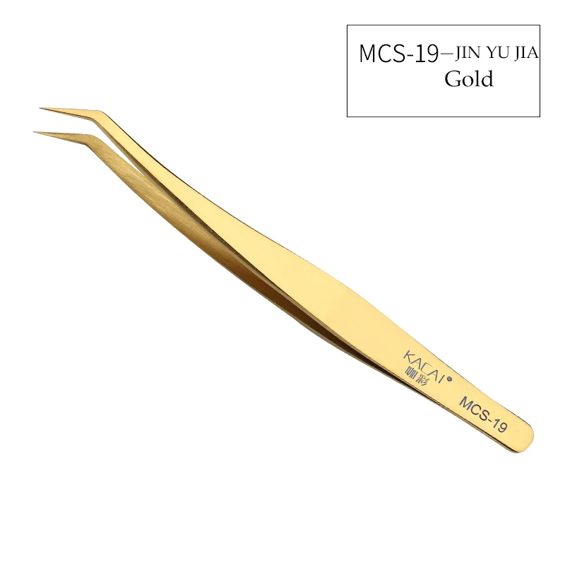 gold jin yu jia Бренд Kacai, новинка, серия MCS, Премиум класс, красивые щипцы для макияжа, норковые ресницы, удлиняющие, высокое качество, ультра тонкие пинцеты - Цвет: gold jin yu jia