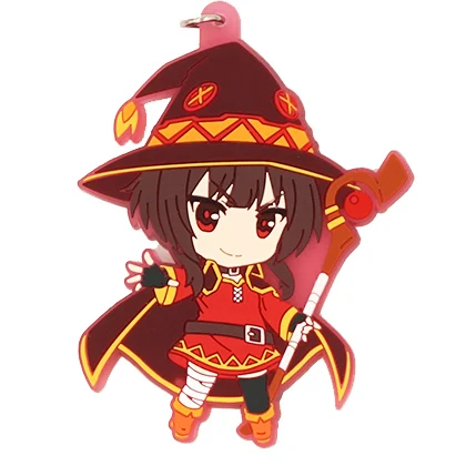 KonoSuba Kono Subarashii Sekai ni Syukufuku Wo аниме Megumin Aqua Darkness ремешок резиновый брелок - Цвет: 01 Megumin