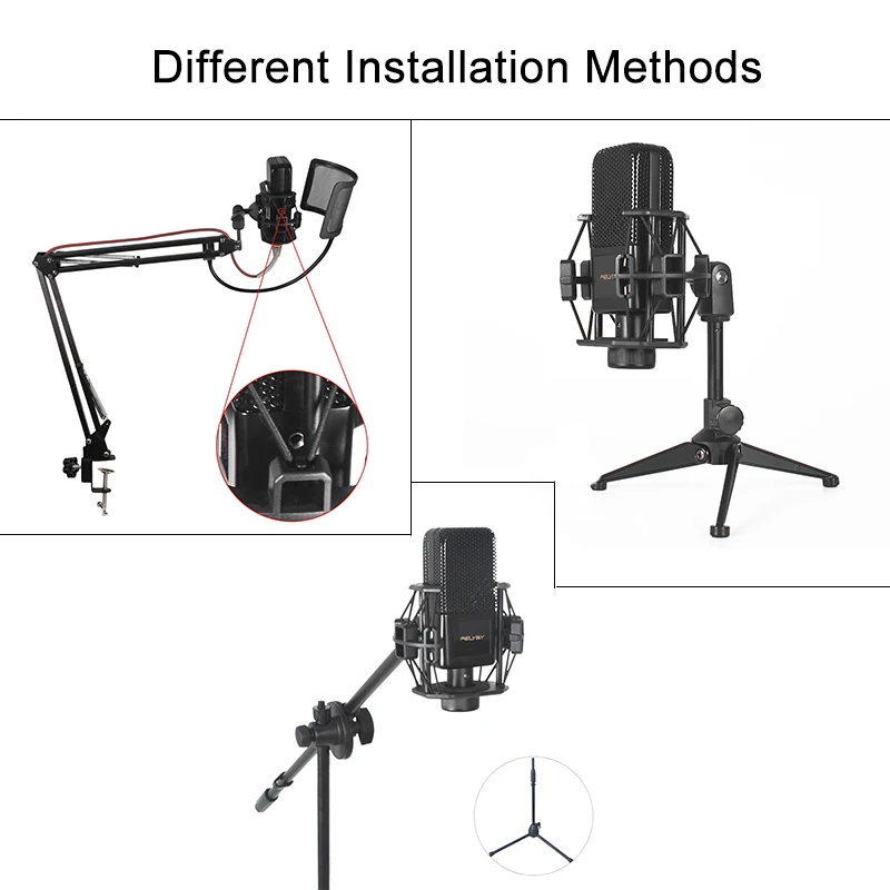 FELYBY BM1000 конденсаторный микрофон для компьютера/ноутбука/ПК Запись микрофона студии караоке микрофон с держателем микрофона