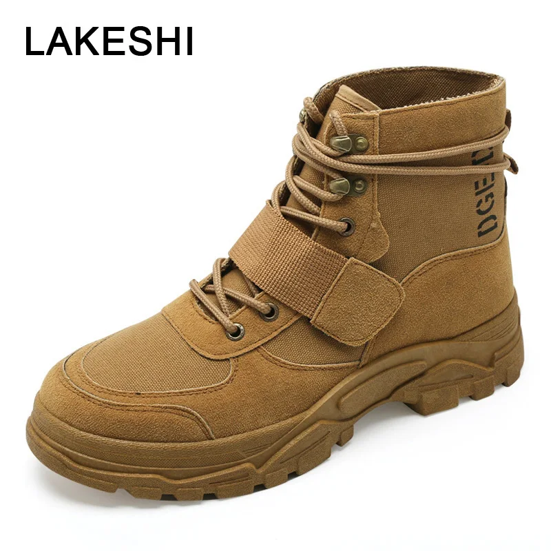 

Winter Shoes Men Snow Boots Men Suede Leather Martin Boots Safety Shoes High Top Men Shoes Outdoor Casual Shoes Bota Masculina