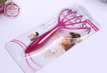 

2 pcs/pack Five Finger Massager Comb Head Scalp Comfortable Massage Relax Rose Red Color Home Women Use