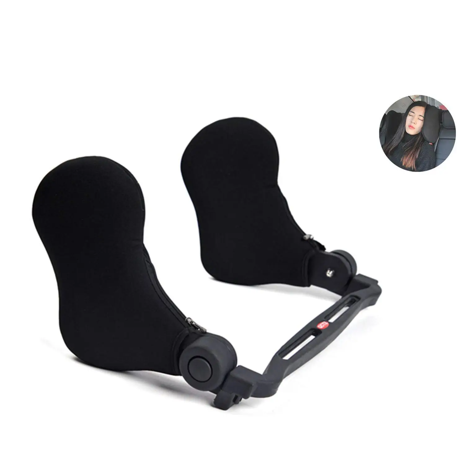 

Car Headrest Pillow, Adjustable High Elastic Nylon Car Neck Support Pillow for Neck Pain Relief on Car Seat When Travelling (B