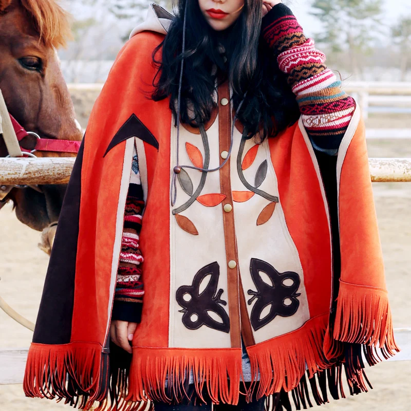Femmes Tranchée Arrivée Couleur De Faux Hiver Nouvelle Capuche Mode Survêtement À Lâche Suede Printemps Lynette's Bloc Manteau Gland Chinoiserie wqpfXZIXg
