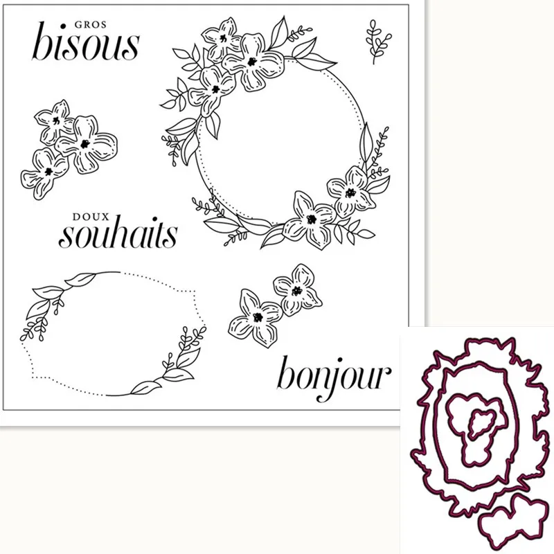 

French flowers Exquisite transparent silicone rubber stamps/handmade Christmas album for children decorative production