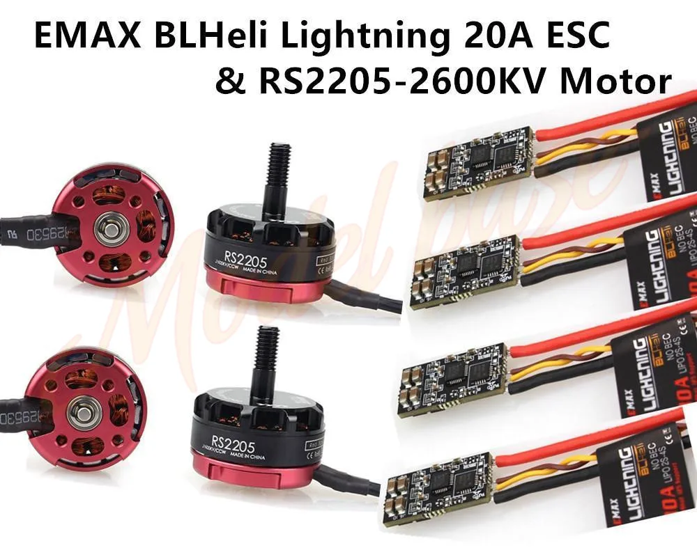

4x OEM Emax RS2205 2600KV Motor +4pcs BLHeli Lightning 20A ESC for 210 250 Quadcopter