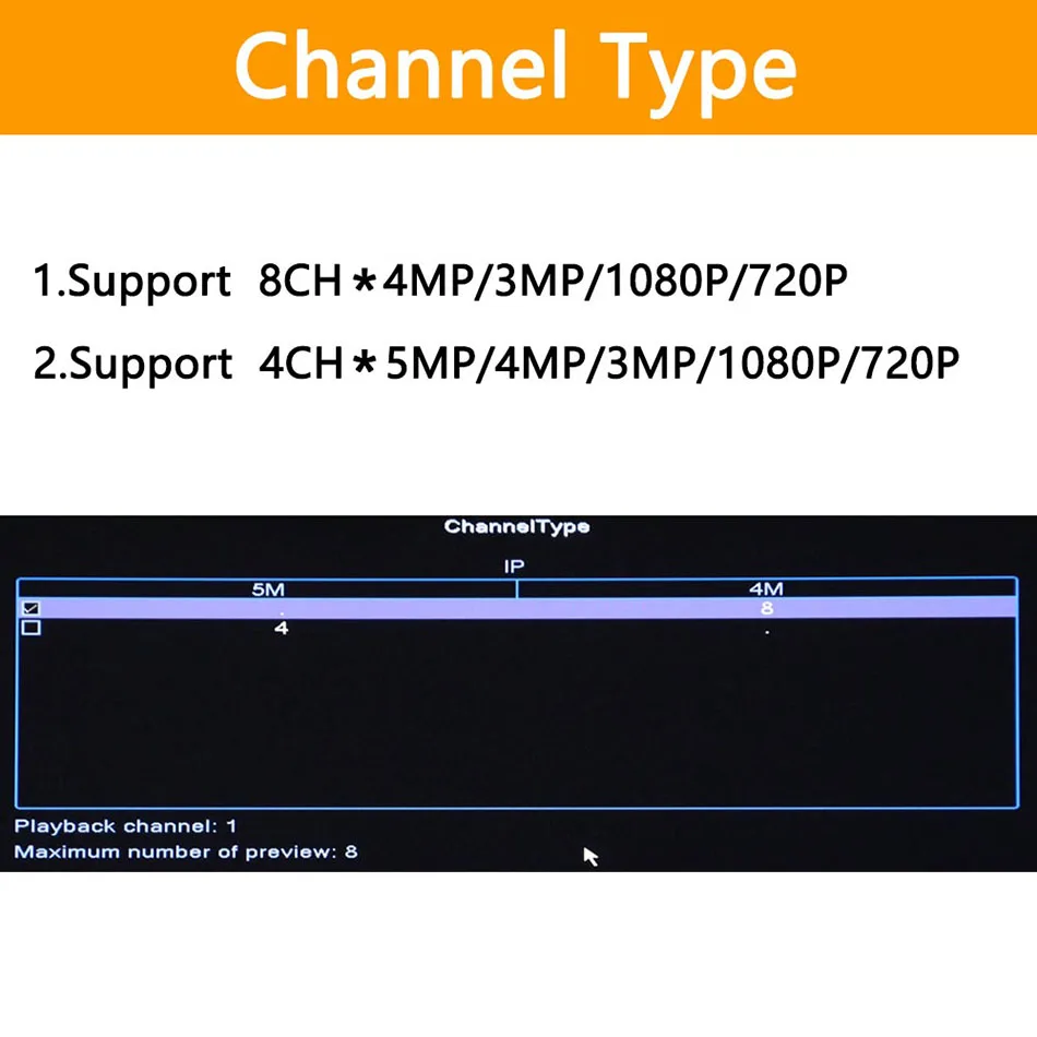 H.265+ 8ch* 4.0MP/4ch* 5.0MP сетевой видеорегистратор Vidoe recorder 3MP/1080 P/720 P ip-камера с SATA линией ONVIF CMS XMEYE