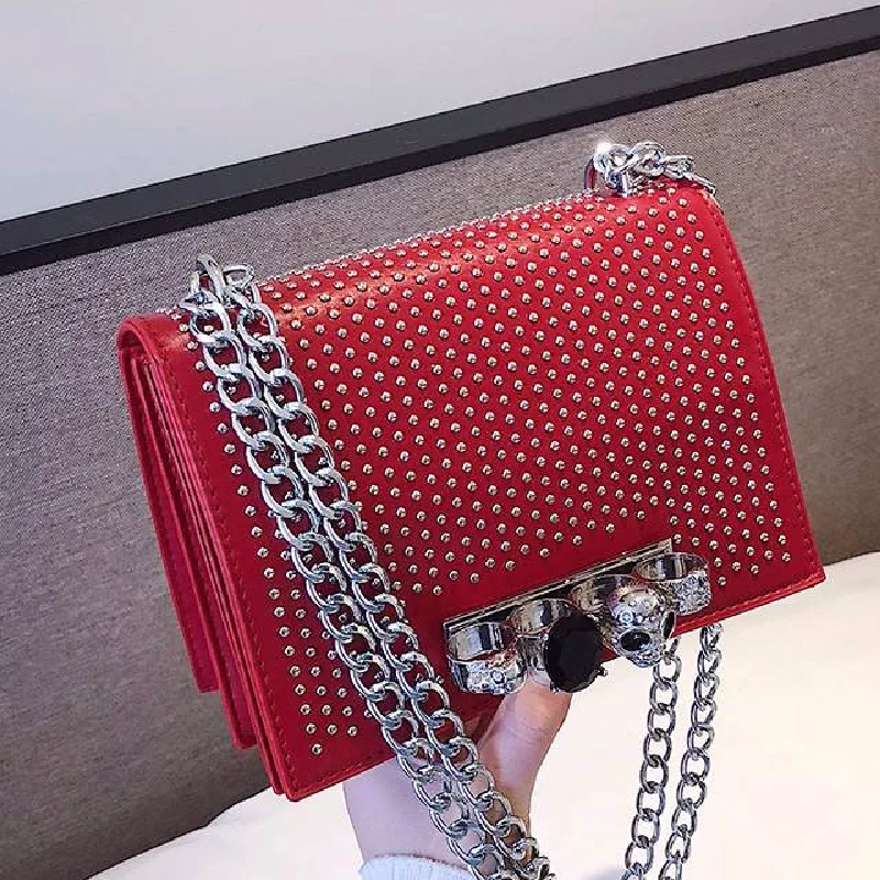 Donne 2019 Borsa Borse Progettista Nero Il Crossbody Ribattino brown Sacchetto Lusso Bolsas rosso Del Marca Le Estate Della Per Catena Di Delle Modo wqAP68FxX