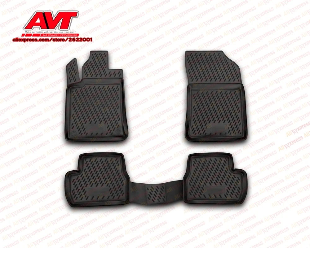 Floor mats for Citroen C3 2010- 4 pcs rubber rugs non slip interior car styling accessories | Автомобили и мотоциклы