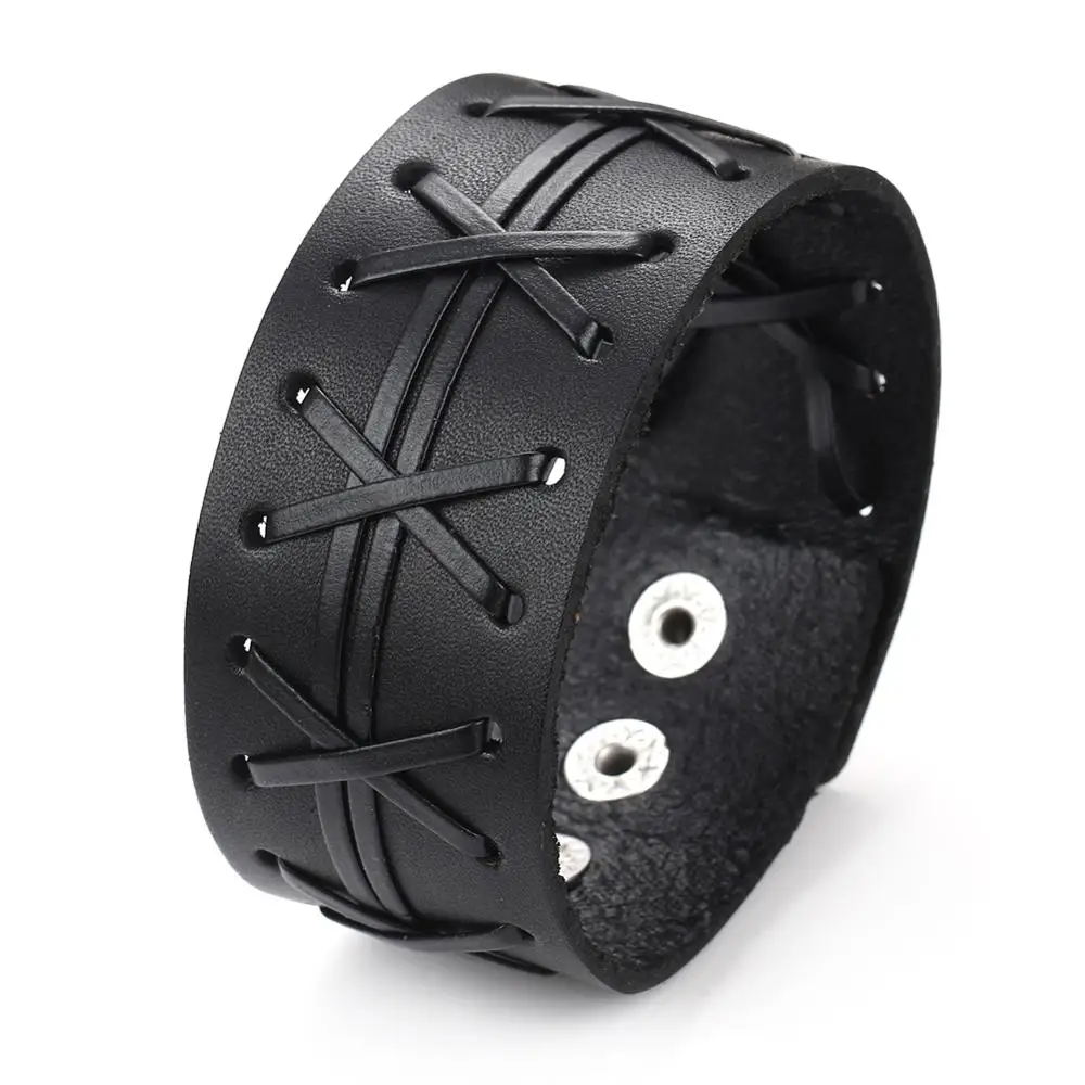 

Fashion vintage bracelets for women Genuine Leather bracelet for men Multi-layer cross luxury bracelet 2019 liujun brand jewelry