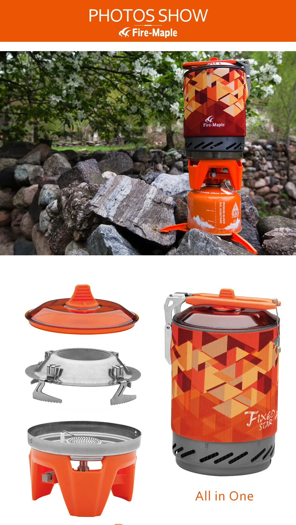 Fire Maple Fixed Star 2 Cooker Camping Outdoor Hiking Camping Equipment Oven Portable Propane Gas Stove FMS-X2  (2)