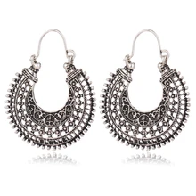 

YIMLOI New Vintage Silver Color Earrings For Women Style Dangle Earrings Mujer Jewelry Retro Aros Long Love Brinco Joalheria