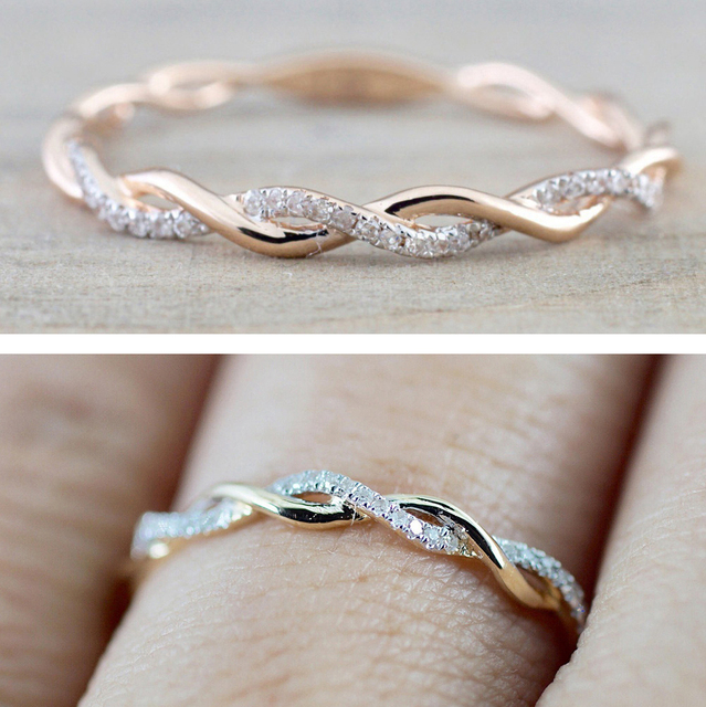 Female White Bridal Wedding Ring Set Fashion Silver Color Filled Jewelry Promise CZ Stone Engagement Rings For Women