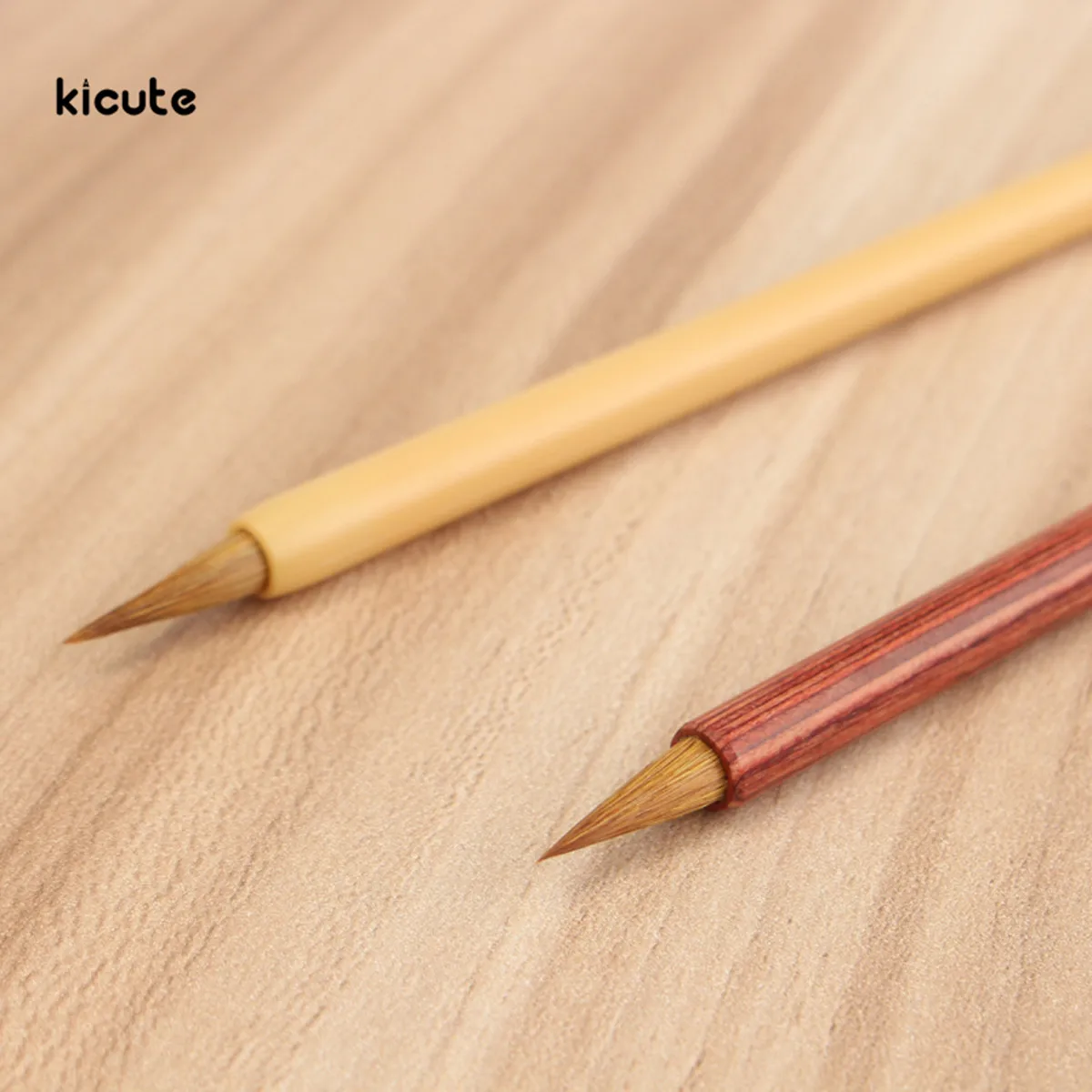 

LBLA 2Pcs Wolf Hair Writing Painting Brushes Calligraphy Pen Artist Drawing Brush For Beginners Student School Art Supplies