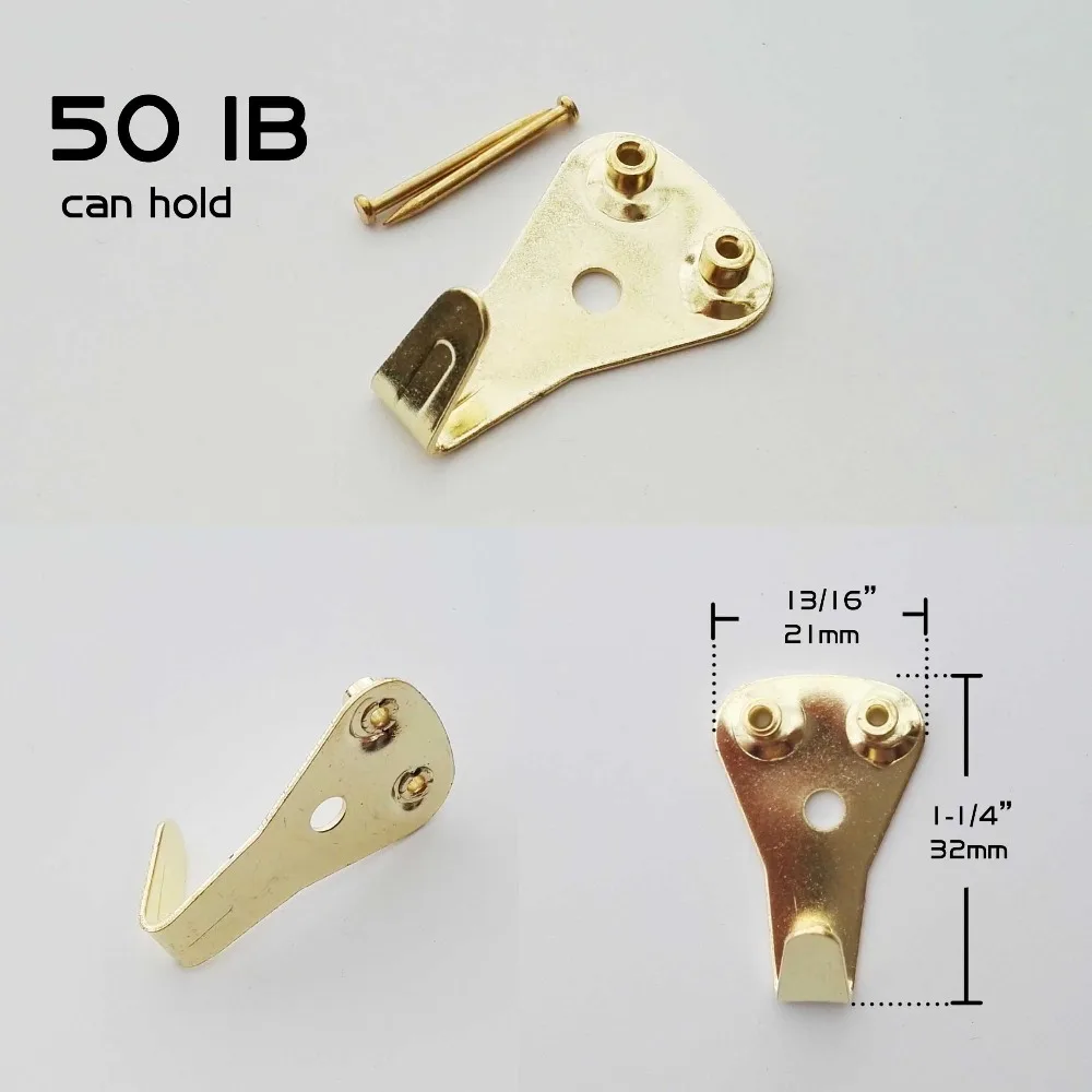 Wall hooks Picture frame hangers Hanging hooks 10pcs Steel Metal Picture Photo Oil Painting Hook Hanger Hard Wood Solid Wall No trace Furniture Accessories