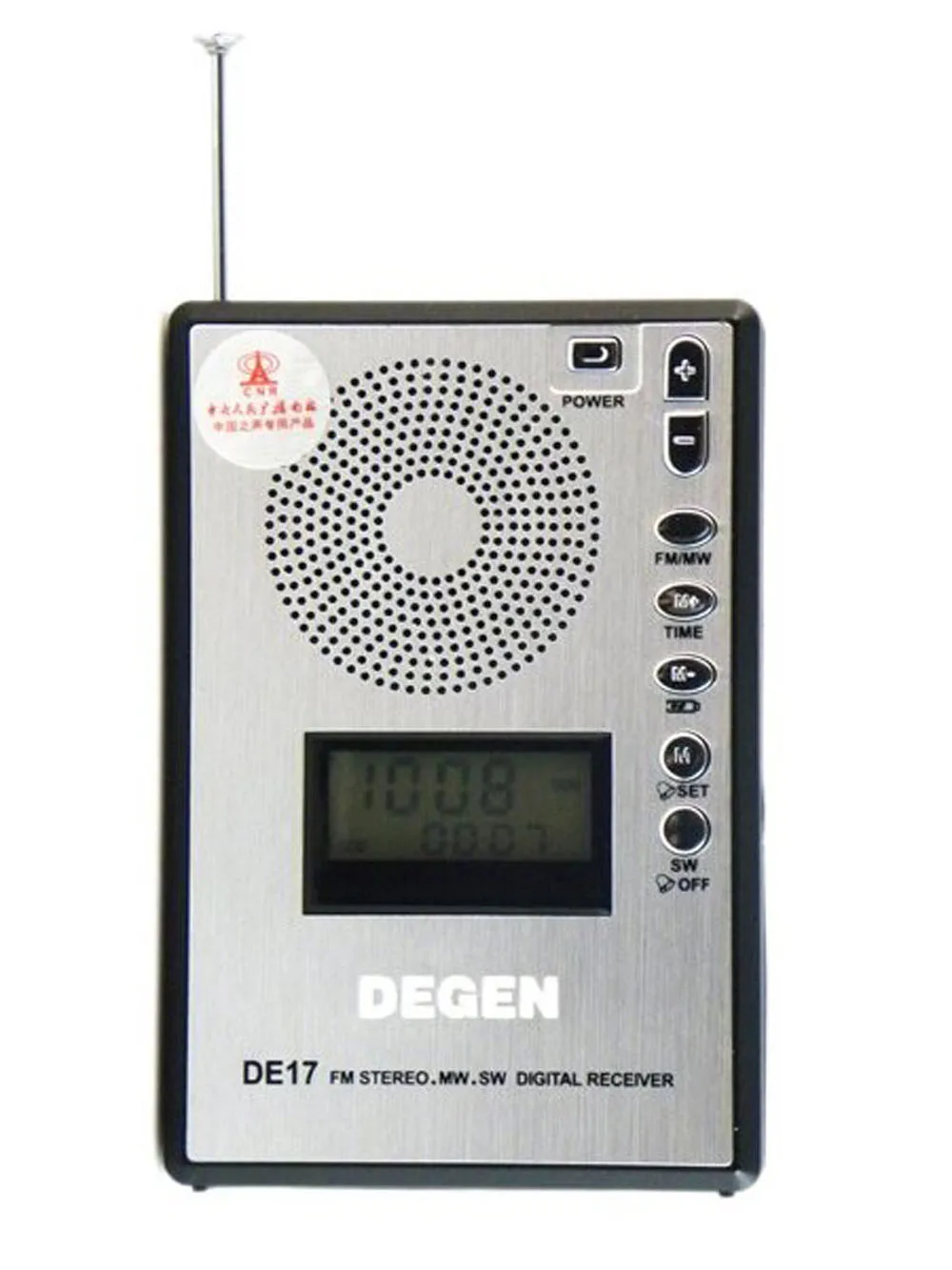 

Degen DE17 FM Stereo MW SW LED Radio DSP World Band Receiver ATS Alarm Clock Radio Telescopic Antenna Lock Key / Reset A0904A