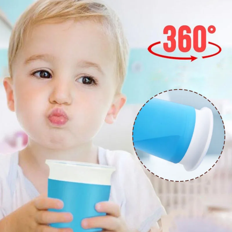 

Modern Useful Children Feeding Miracle Baby Learning Safe Spill Free 360 Degree Training Drink Cup Bottle With Handles 7H0570 1