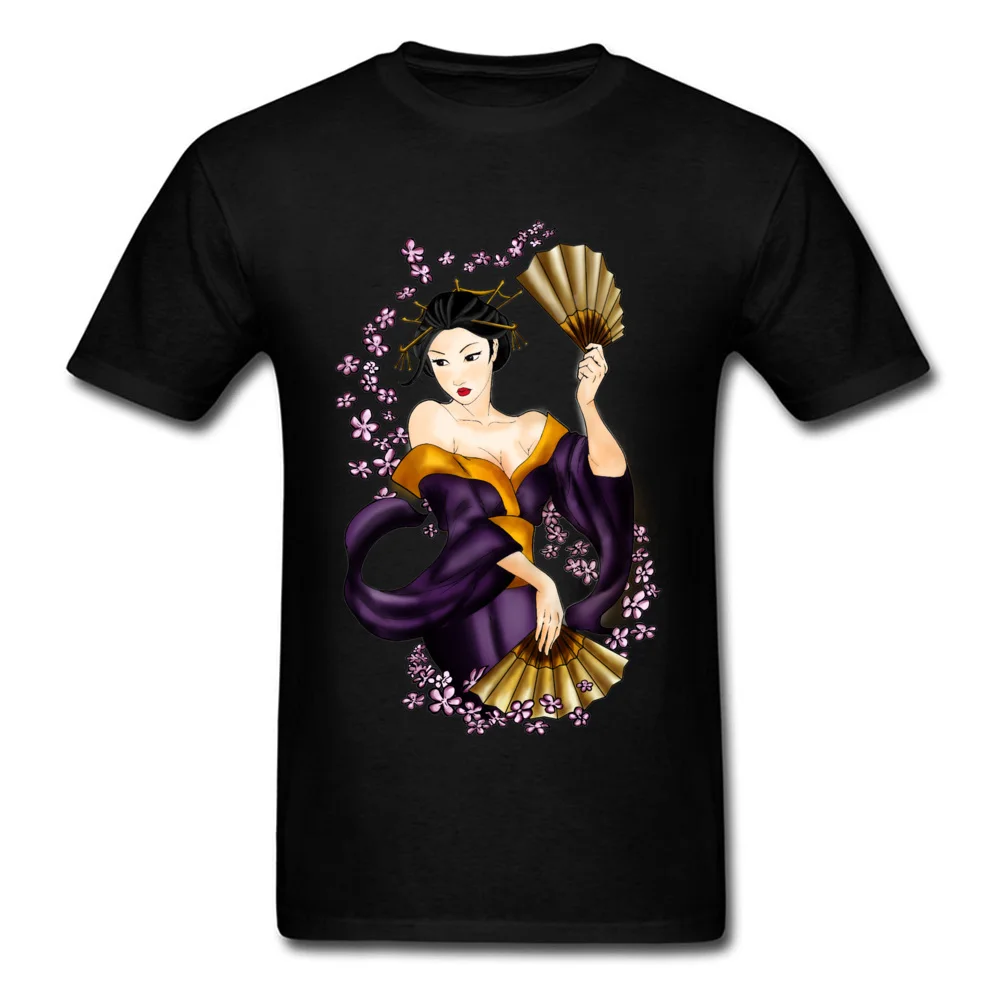 New Arrival Men's Tops Shirt GEISHA Custom Tshirts All Cotton Short Sleeve Leisure T Shirt Round Collar Drop Shipping GEISHA black