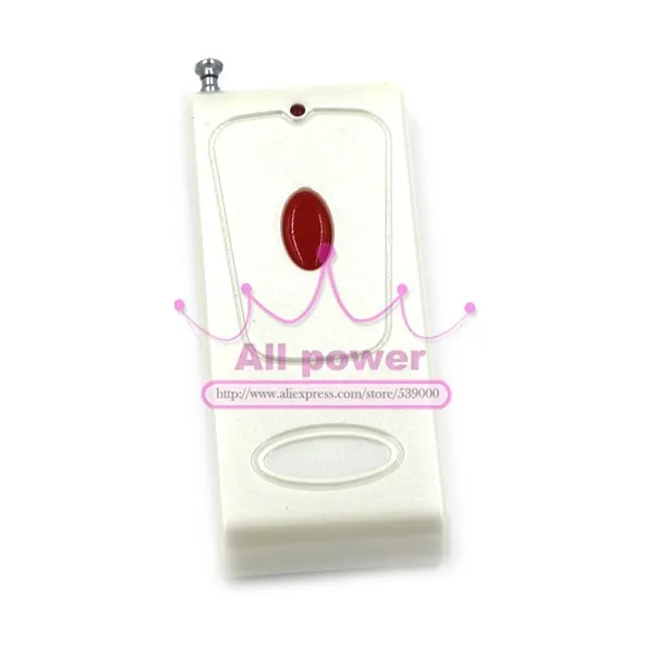 

Wireless Remote Controller 100M Range Distance One Button White Color Fixed Code 2260/ 2262 315MHz/433MHz