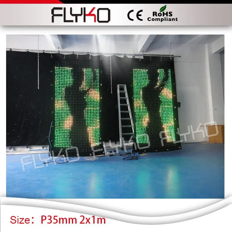 Танцевальная вечеринка бар клуб украшения P3.5 dj световые шторы led 2*1 м видение фон