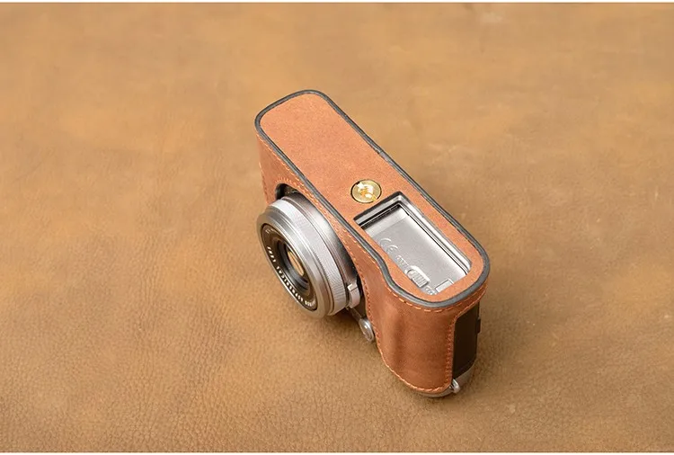 Aydgcam бренд Пояса из натуральной кожи Камера сумка ручной работы половина Средства ухода за кожей Обложка для Fujifilm x100f x100-f Батарея открытие
