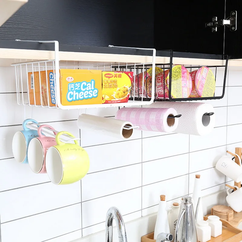 

Hoomall Storage Racks Wardrobe Storage Rack Basket Paper Towel Roll Sundries Container Creative Kitchen Over Door Organizer