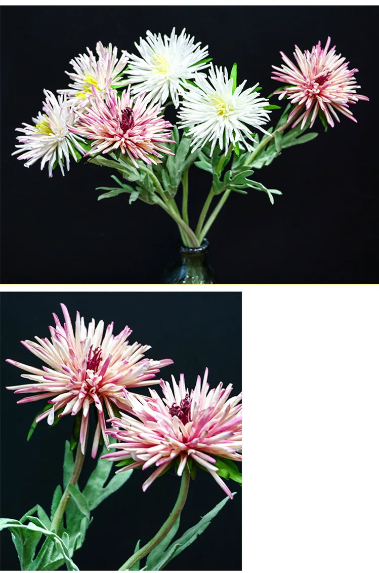1 Pcs Artificial Chrysanthemum Silk Flowers Floor Style Decor For Home Wedding Table Sunflower Plant Wall Multicolor Optional JH94 (6)