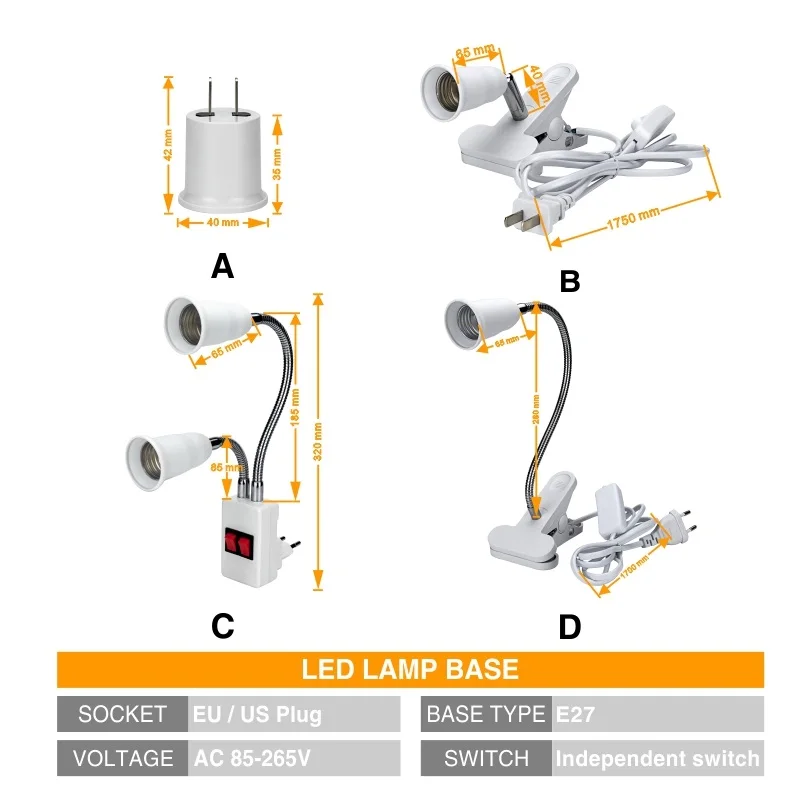 Светодиодный E27 полный спектр роста растений лампы 5 Вт 10 Вт 30 Вт 80 Вт 85 В постоянного тока-265 V Светодиодный Держатель Лампы для растения парниковые гидропоники растут свет