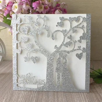 

100pcs/lot Hollow Square Embraces You Cut Wedding Engagement Invitation Card Valentine Cards Marriage Invitations