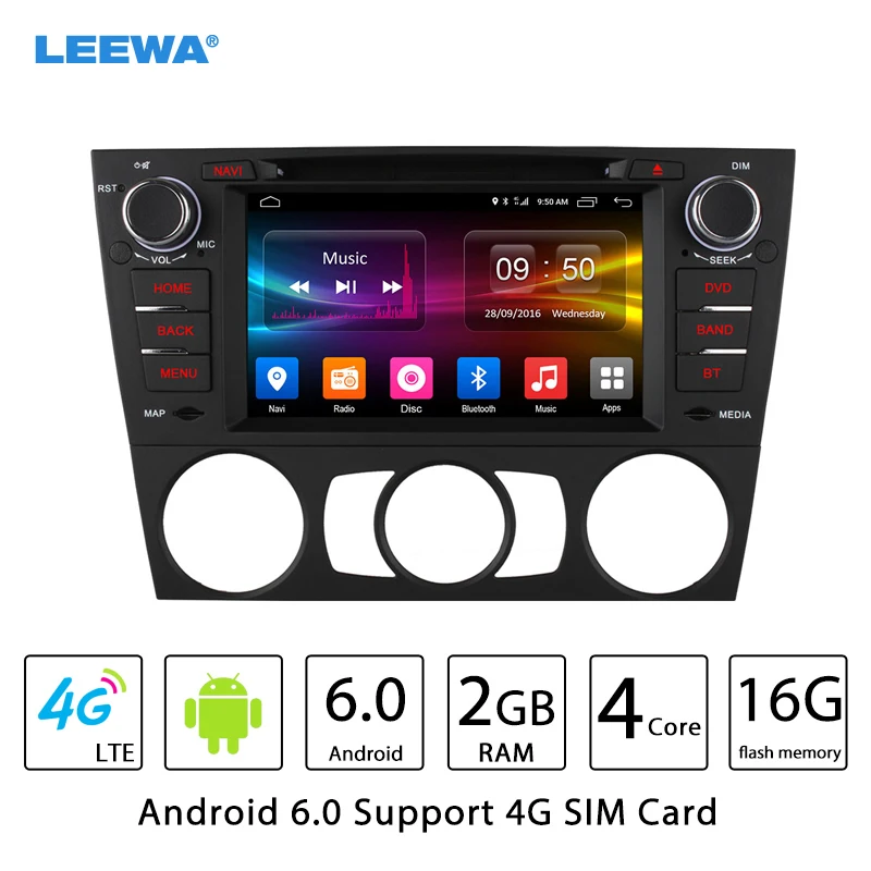 

LEEWA 7" Android 6.0 (64bit) 2G/16G/4G LTE Quad Core Car DVD GPS Radio Head Unit For BMW E91 3Series Touring E92 3 Series Coupe