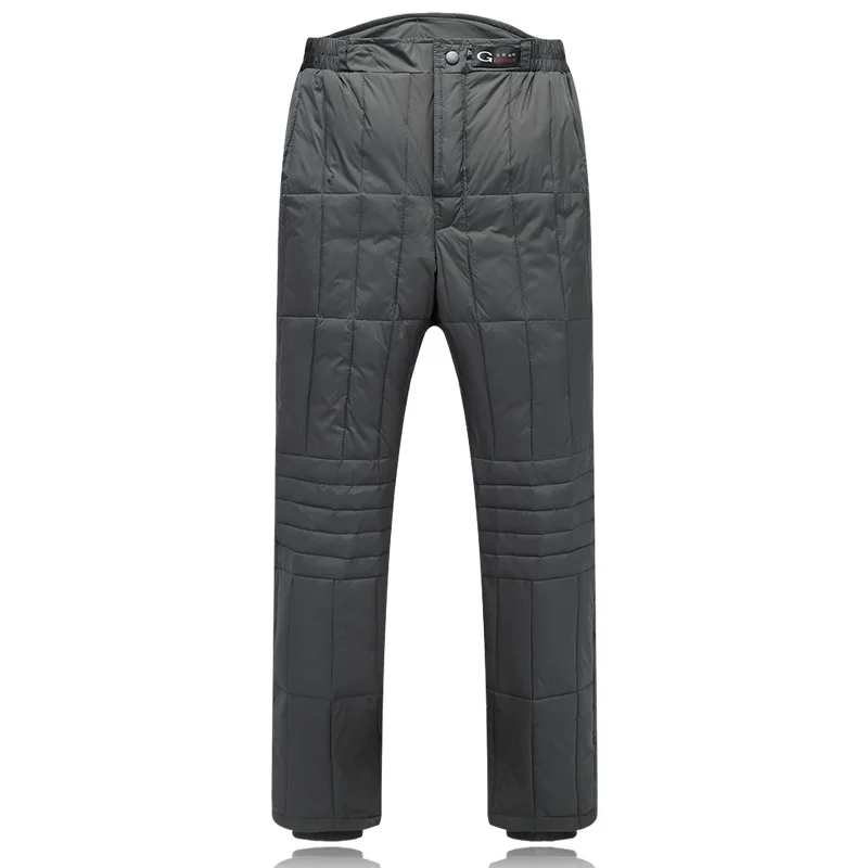 High Waist Winter Down Pants Men Double 