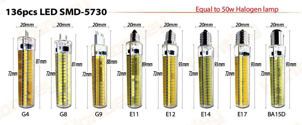 Светодиодная лампа мини, под Цоколи: G4, G8, G9, E11, E12, E14, E17, BA15D. Размеры светодиодных мини ламп: 16*35мм, 16*40мм, 16*47мм, 16*48мм, 16*50мм, 16*52мм,16*54мм, 16*56мм, 16*58мм, 18*53мм, 18*54мм, 18*55мм,18*60мм, 18*61мм, 18*62мм, 18*65мм,18*66мм, 18*67мм, 20*81мм, 20*88мм, 20*89мм, 20*93мм