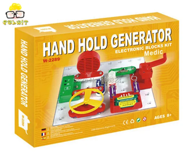 Hand Hold Generator Electronic Blocks Kit 2289 Electric Experiment 