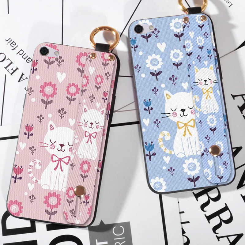 

Animal Wrist Strap Cases For OPPO Find 7 X9007 A3 A37 A57 A39 Cartoon Cat Holder Cover For OPPO R7 R7S R9 R9S PLus Case Coque