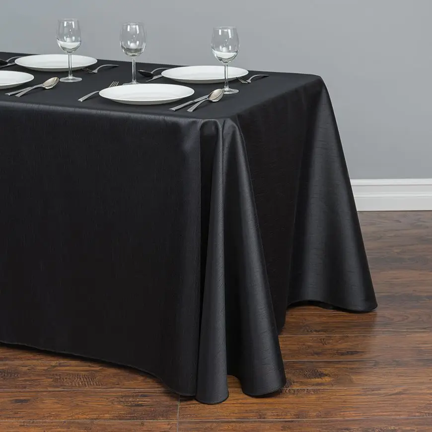 

10PCS rectangular Satin Tablecloth Table Cloth Cover Waterproof dustproof Wedding Banquet Home Decor Black solid color